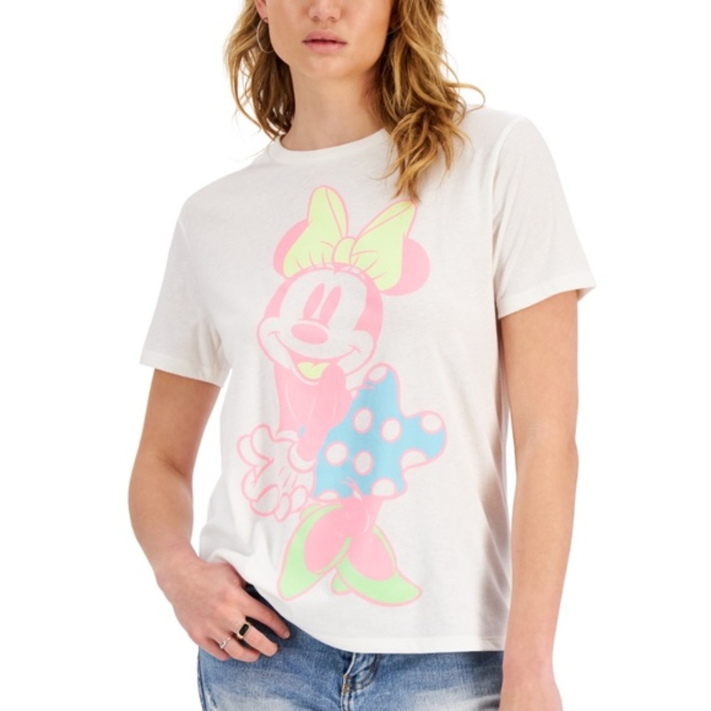 NWT Disney Juniors White Minnie Mouse Graphic T-Shirt Size S